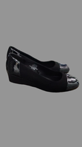 Black Patent Leather Wedge Heels