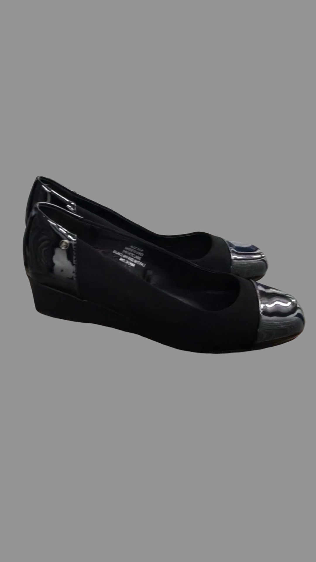 Black Patent Leather Wedge Heels