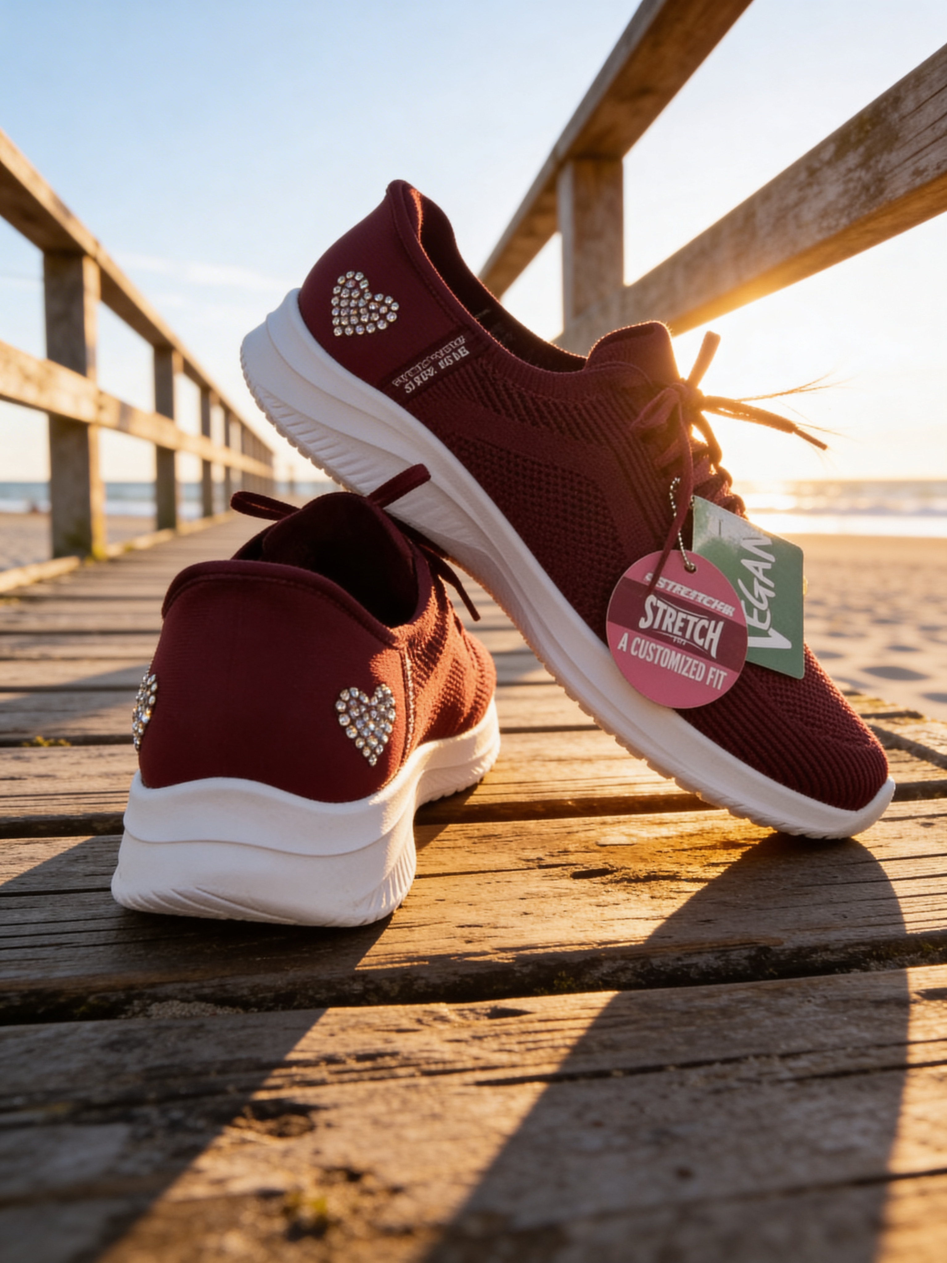 Red Skechers Hands-Free Slip-In Women's Shoes