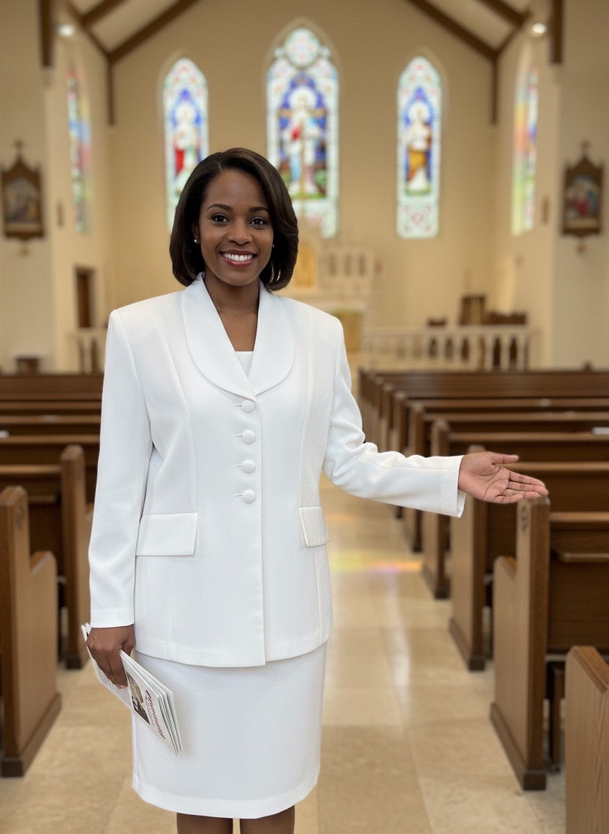 Women’s white suit