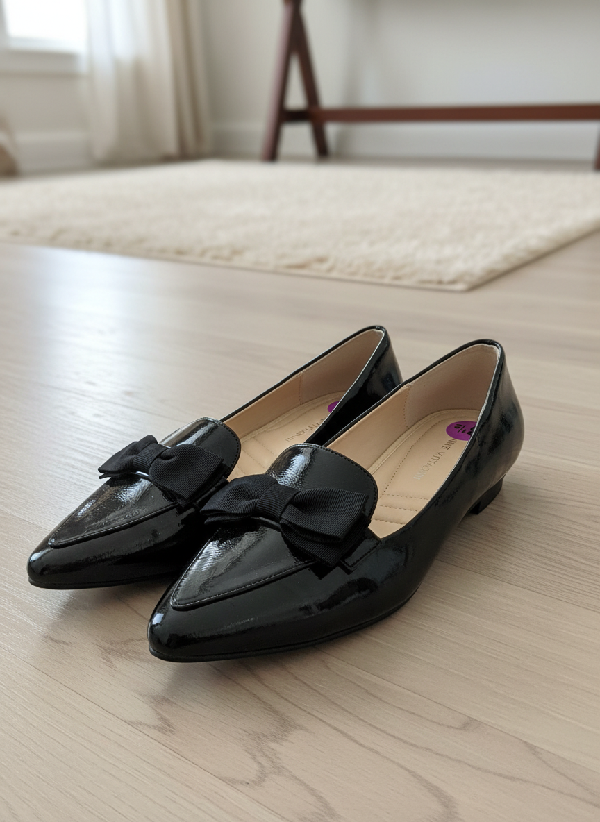 Black Patent Leather Bowtie Shoes