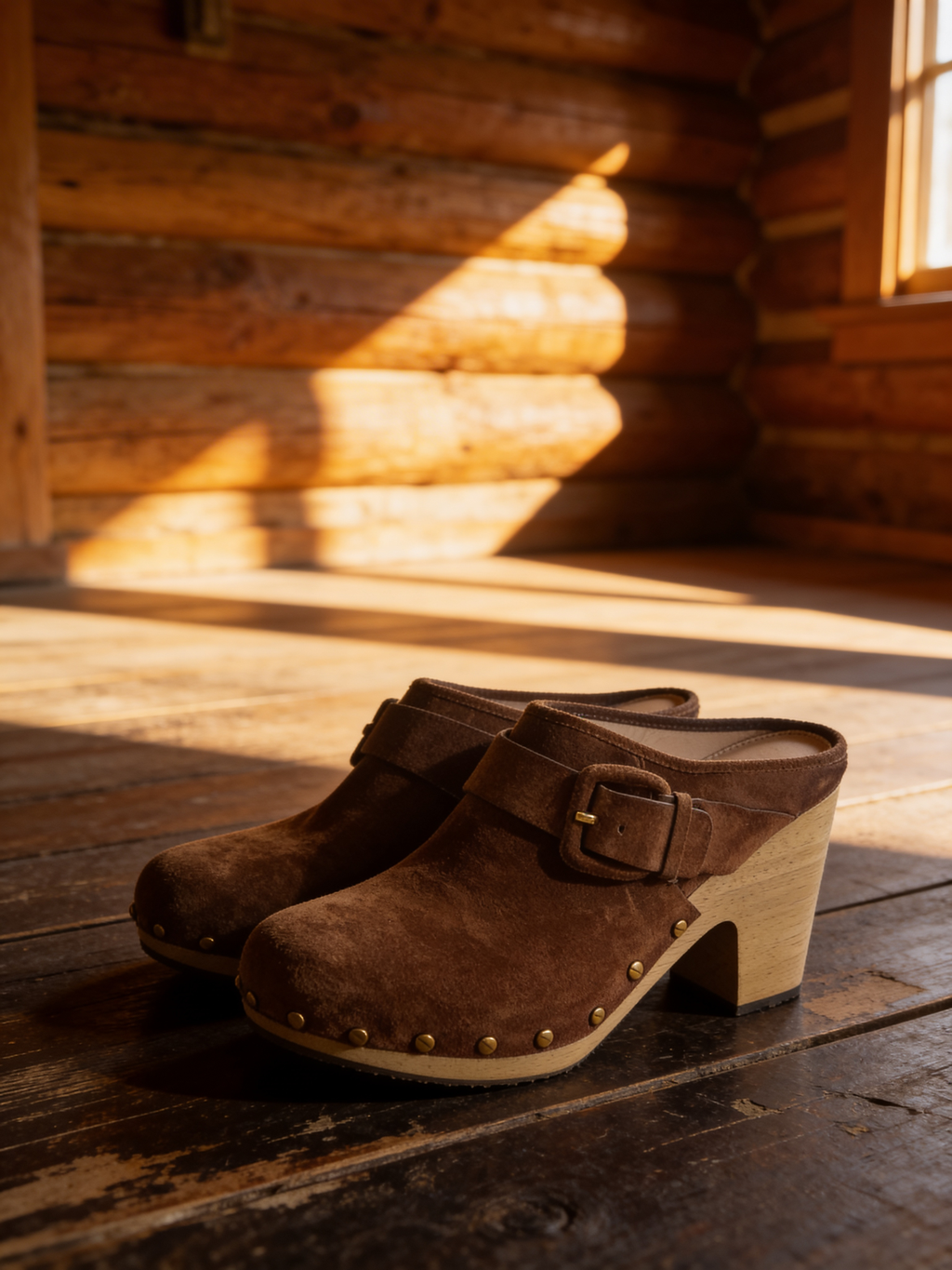 Veronica Beard Brown Suede Wooden Clog Mules