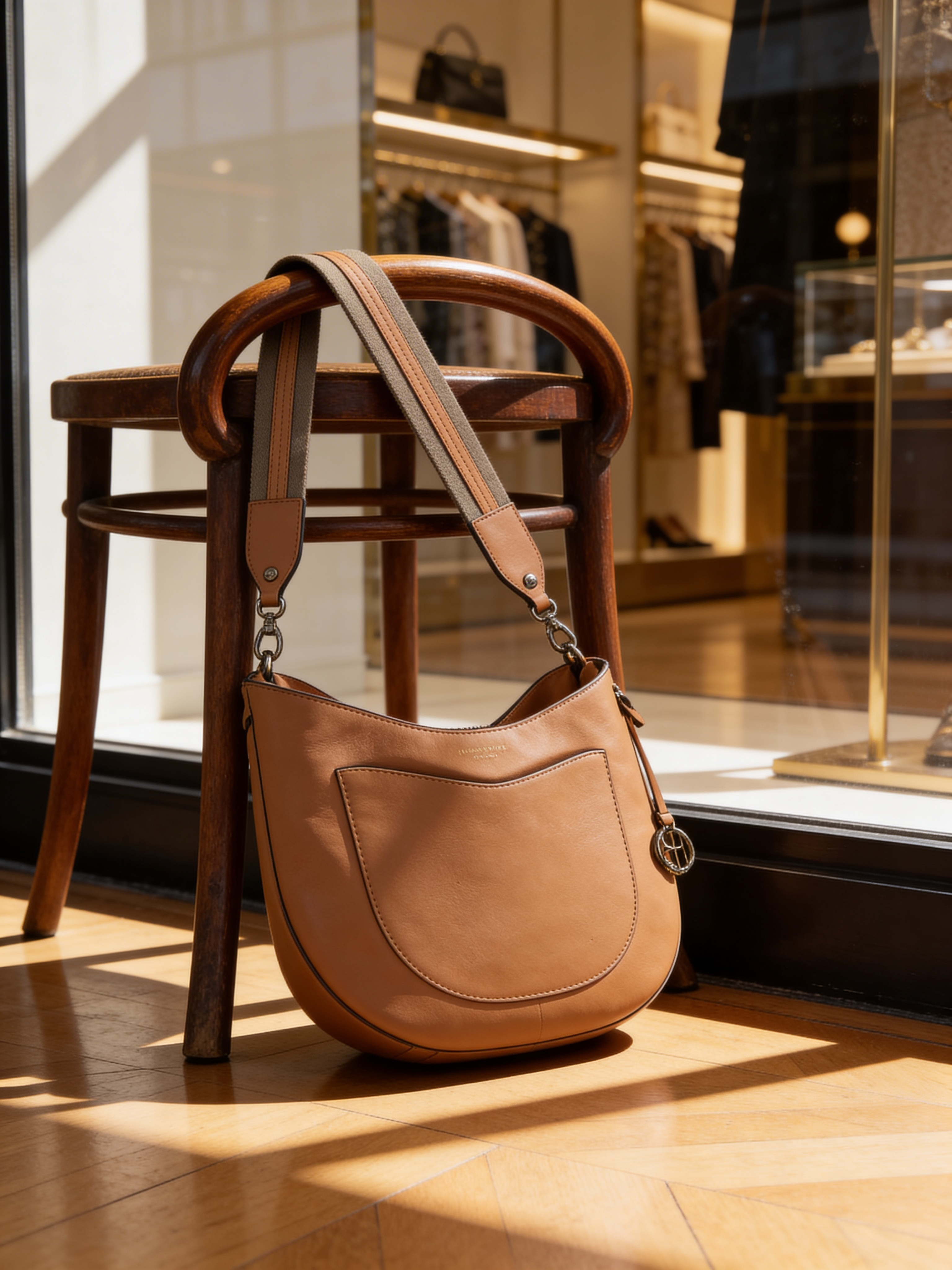 Henri Bendel Light Orange Leather Crossbody Bag